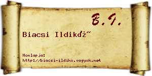 Biacsi Ildikó névjegykártya