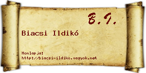 Biacsi Ildikó névjegykártya