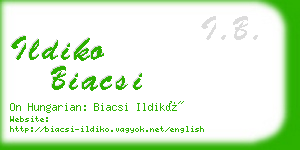 ildiko biacsi business card